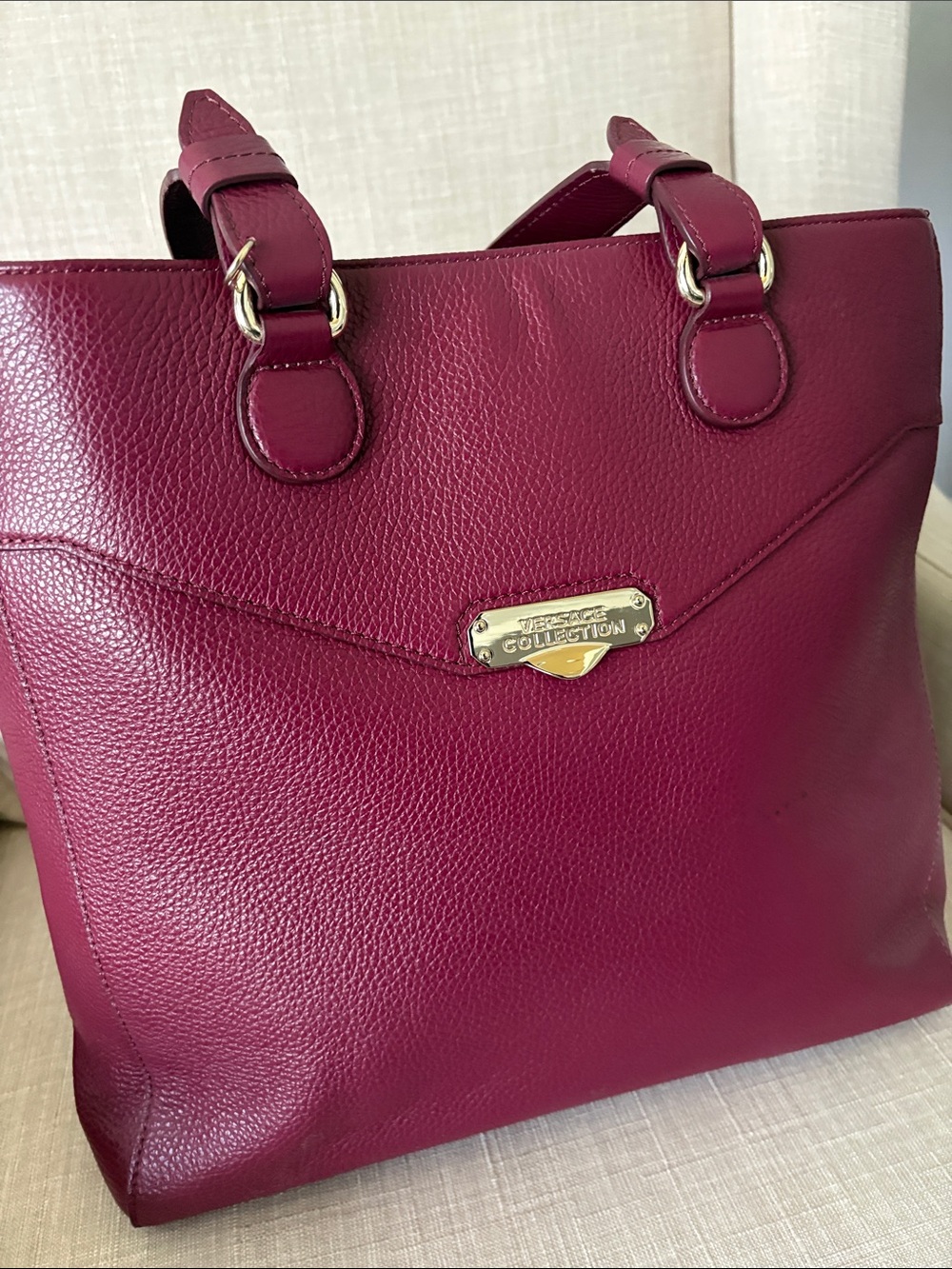 Coach Leather Tote with Gold Hardware